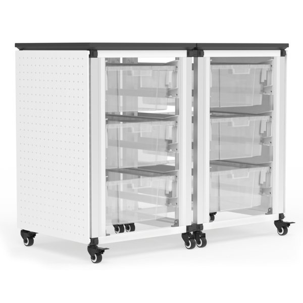Luxor Modular Classroom Storage Cabinet - 2 side-by-side modules with 6 large bins MBS-STR-21-6L